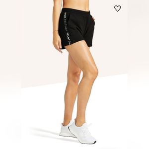 Peloton Uptown Vibe (Black/White) cotton lounge shorts with pockets